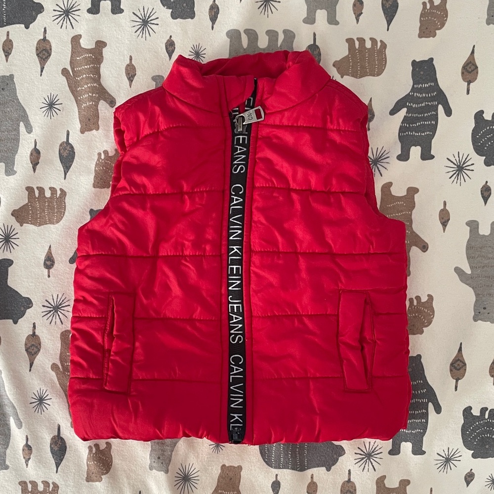 Calvin Klein Vibrant Red Quilted Vest
